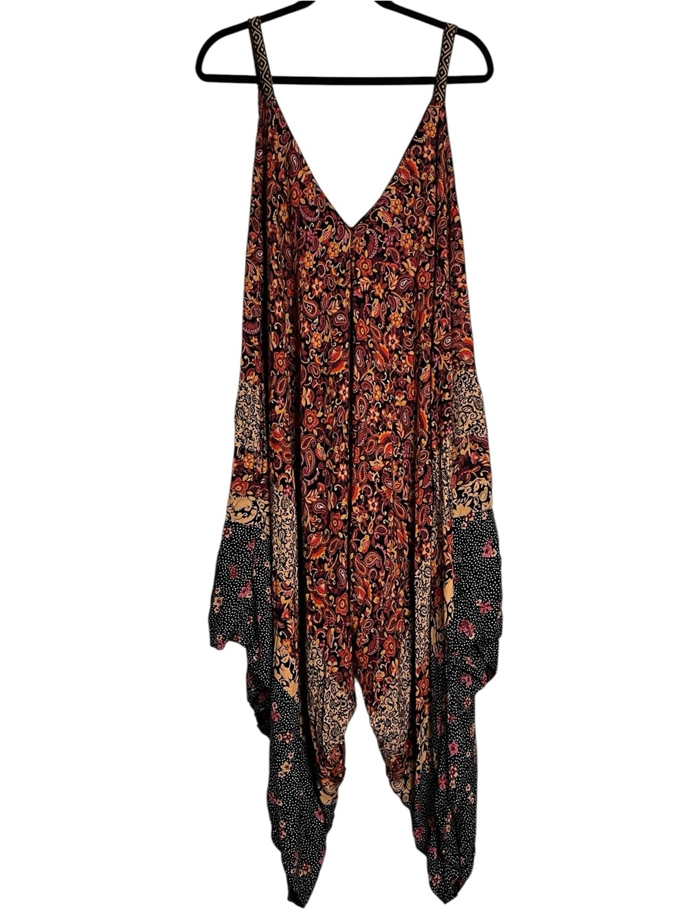 Angie Women's V-Neck Harem Romper Floral Jumpsuit S/M